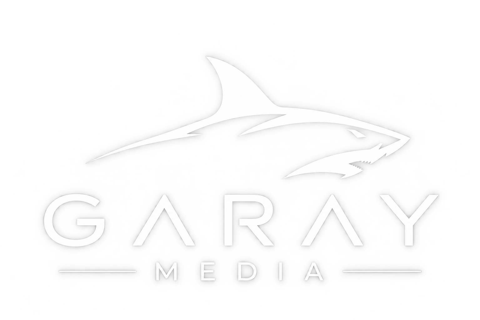 GARAY MEDIA white shark logo